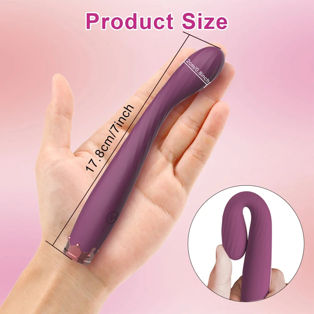 Slim G-Spot Vibrator with Curved Tip, view 3