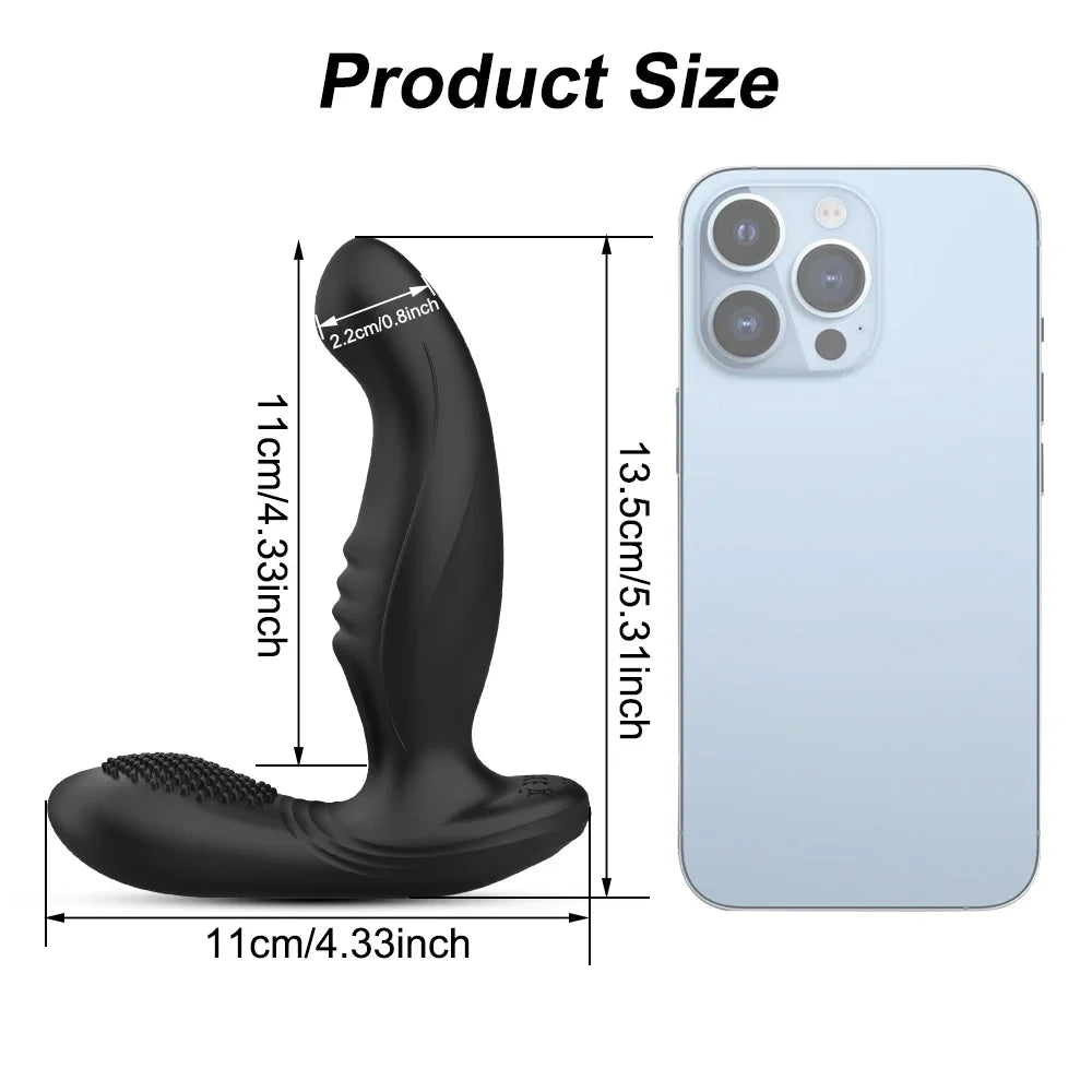App-Controlled Prostate Massager with Flared Base, view 2