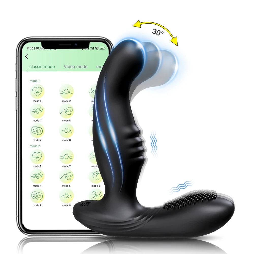 App-Controlled Prostate Massager with Flared Base