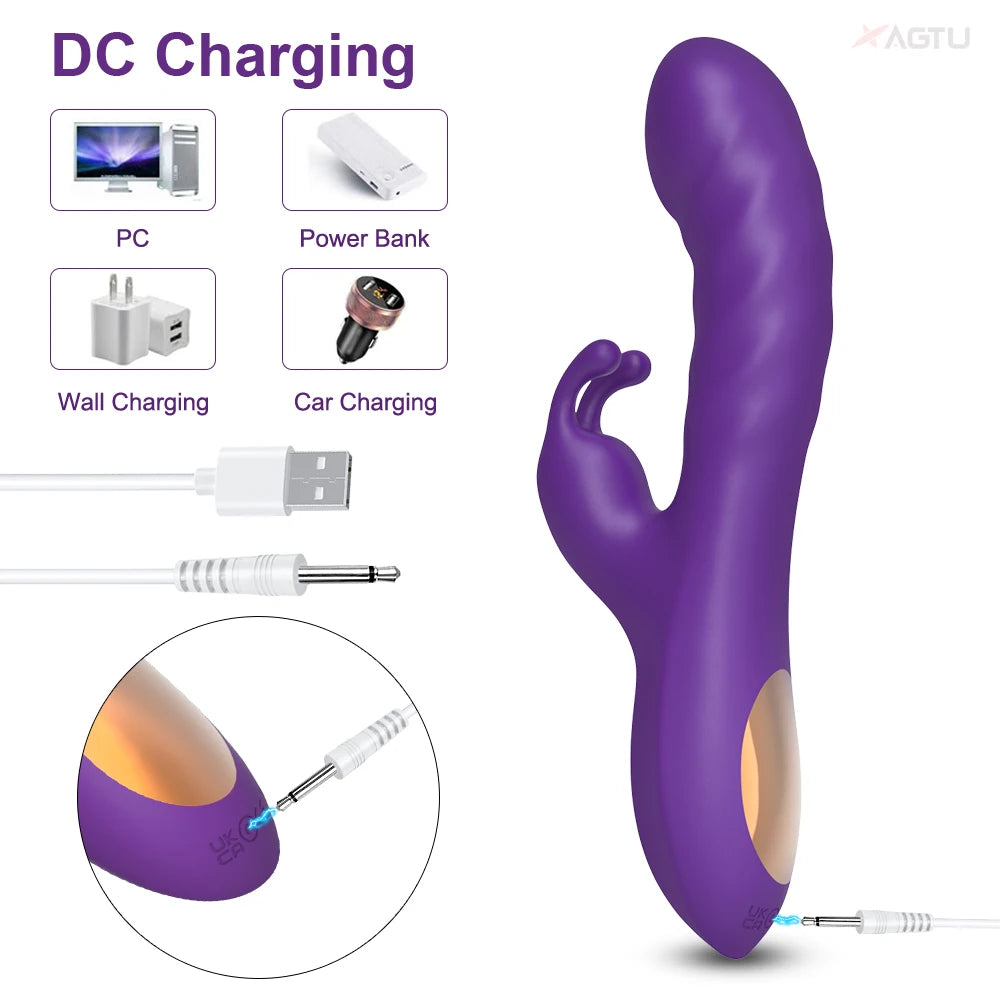 Dual-Motor Rabbit Vibrator with Curved Shaft, view 3