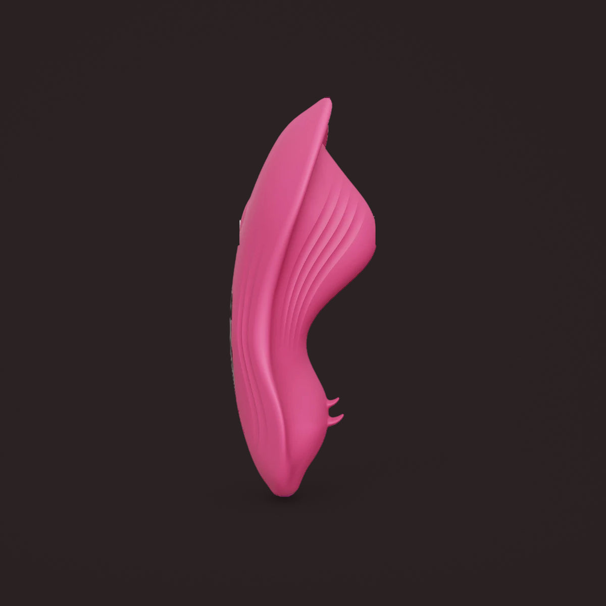Lark, app-controlled wearable vibrator, side view (Rose)