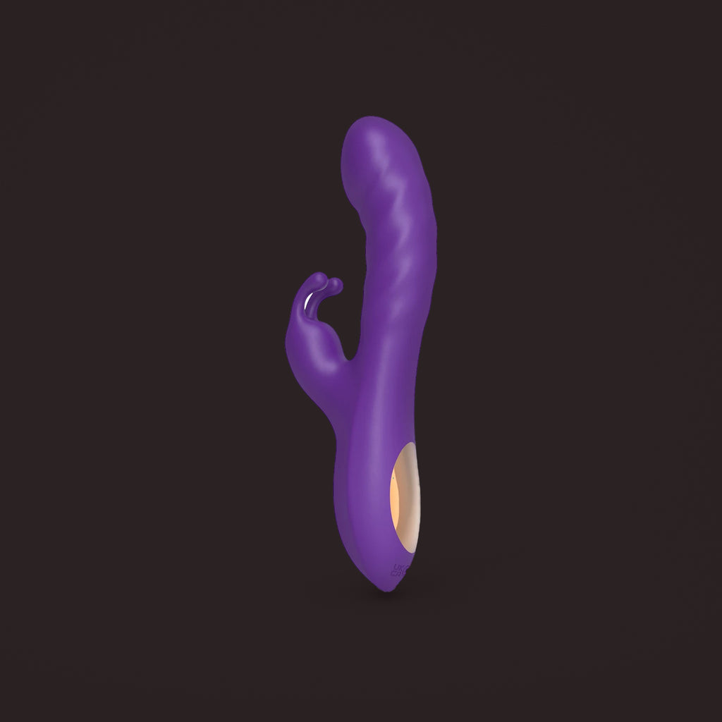 Sparrow, dual-motor rabbit vibrator, front view (Purple)