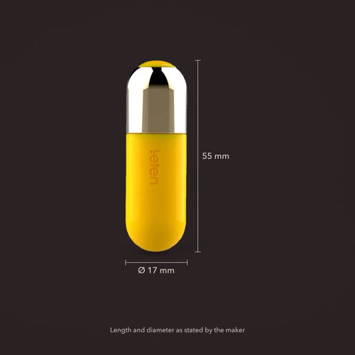 Wren, mini bullet vibrator, with the maker's stated measurements (Yellow)