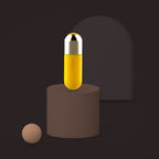 Wren, mini bullet vibrator, on a ceramic plinth (Yellow)