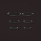 Linnet, silicone ring set in six sizes, front view (Black)