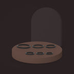 Linnet, silicone ring set in six sizes, on a ceramic plinth (Black)