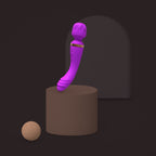 Heron, curved double-ended wand vibrator, on a ceramic plinth (Purple)