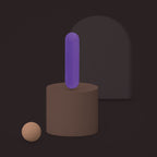 Serin, rechargeable mini bullet vibrator, on a ceramic plinth (Purple)