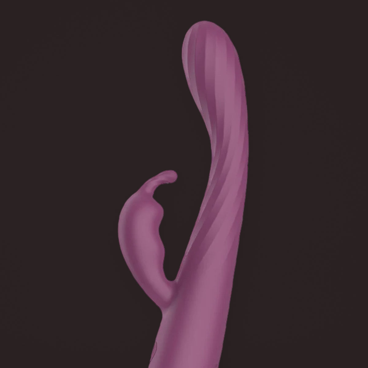 Bunting, slim G-spot rabbit vibrator, close-up of the tip and the outer arm (Purple)