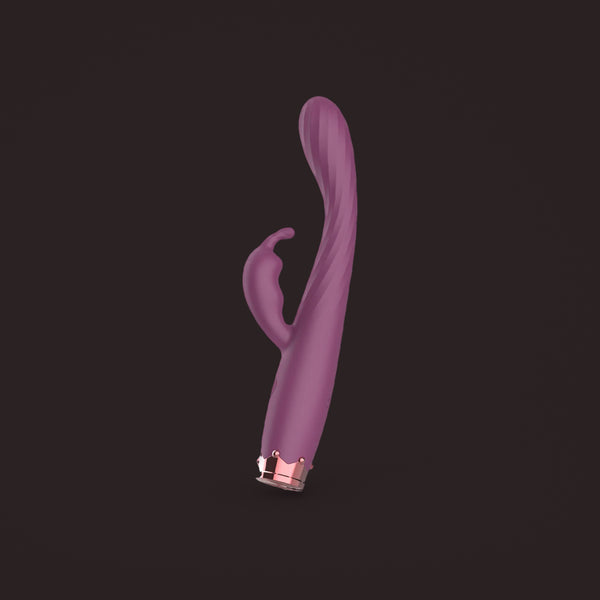 Bunting, slim G-spot rabbit vibrator, front view (Purple)