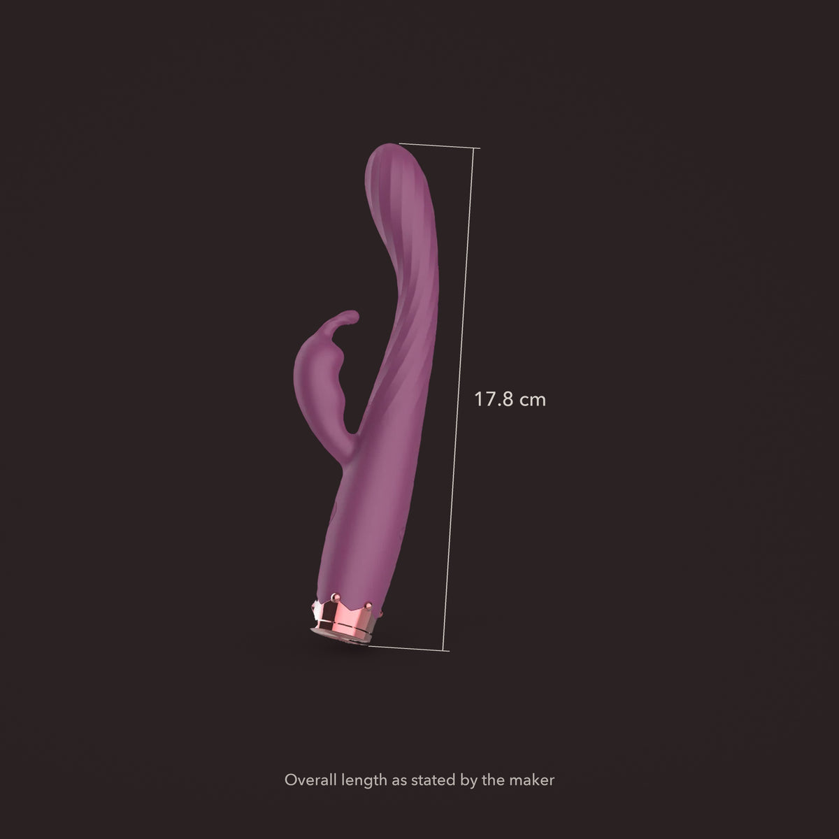 Bunting, slim G-spot rabbit vibrator, with the maker's stated measurements (Purple)