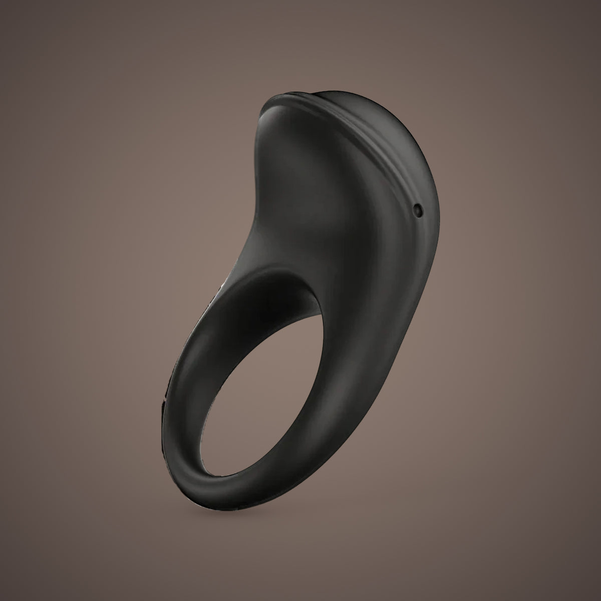 Siskin, app-controlled vibrating ring, front view (Black)