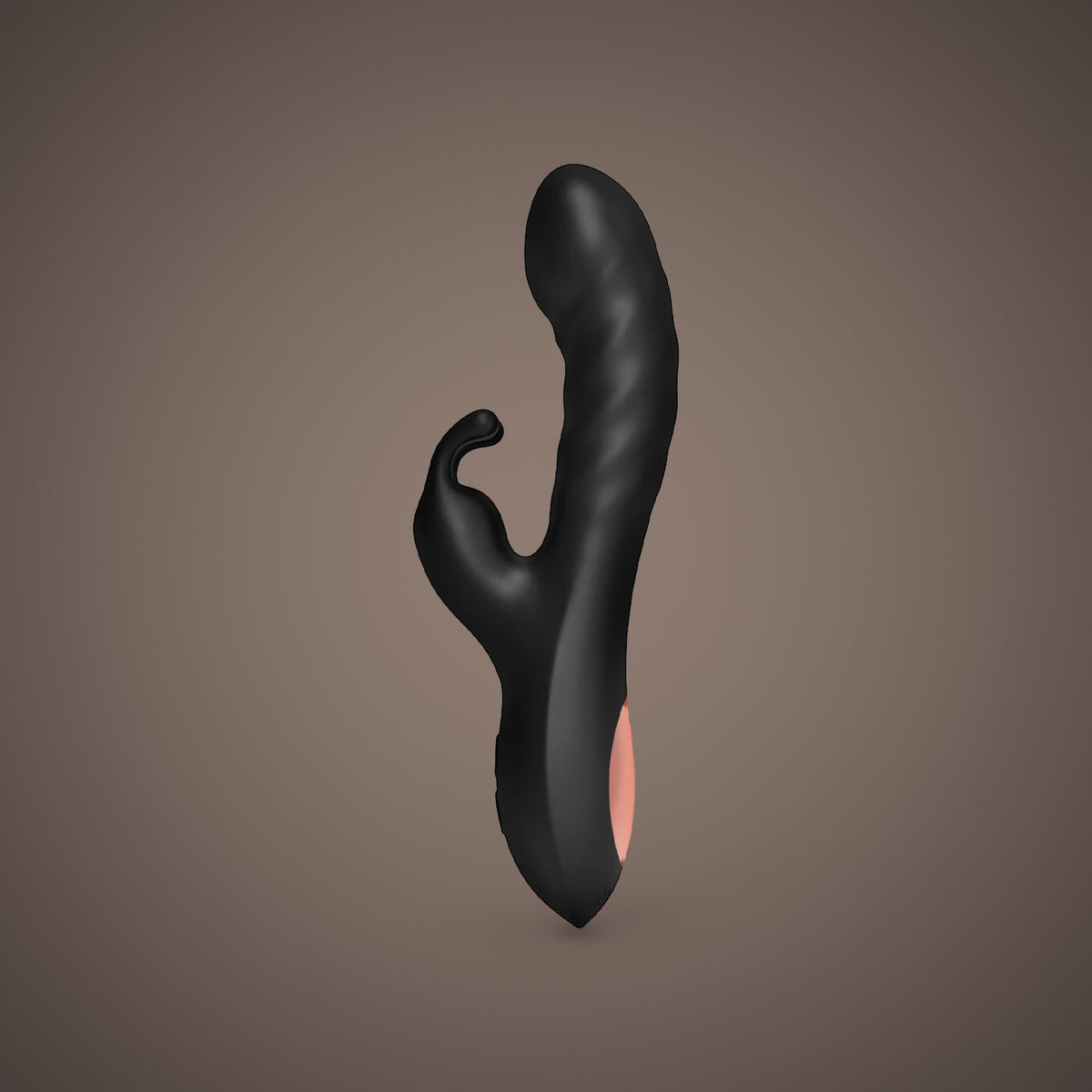 Sparrow, dual-motor rabbit vibrator, front view (Black)