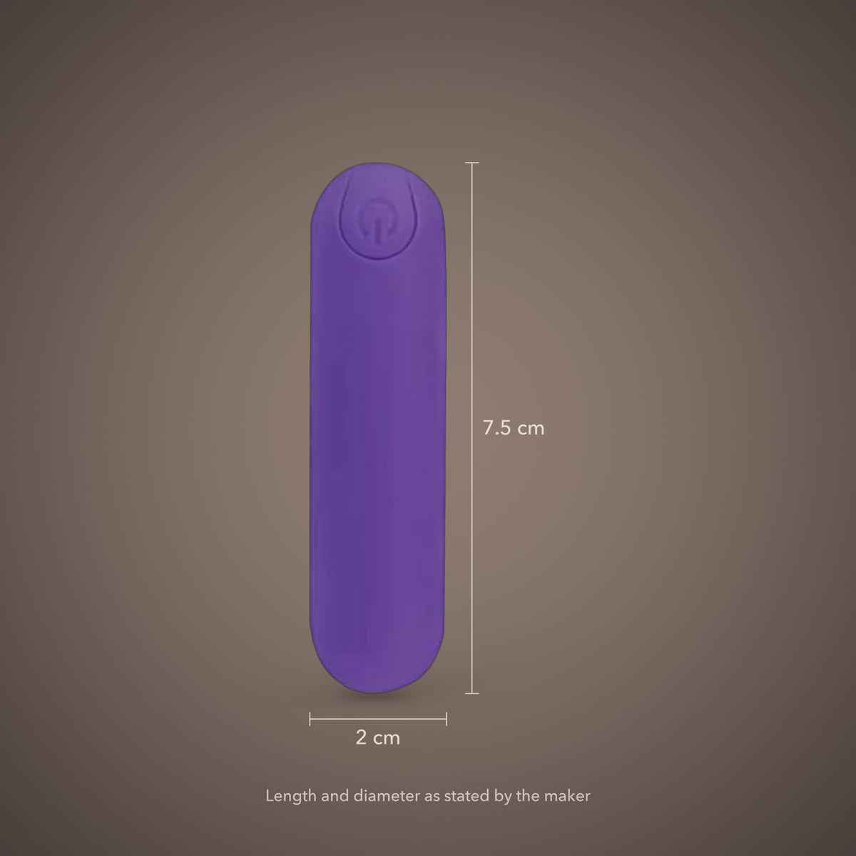 Serin, rechargeable mini bullet vibrator, with the maker's stated measurements (Purple)