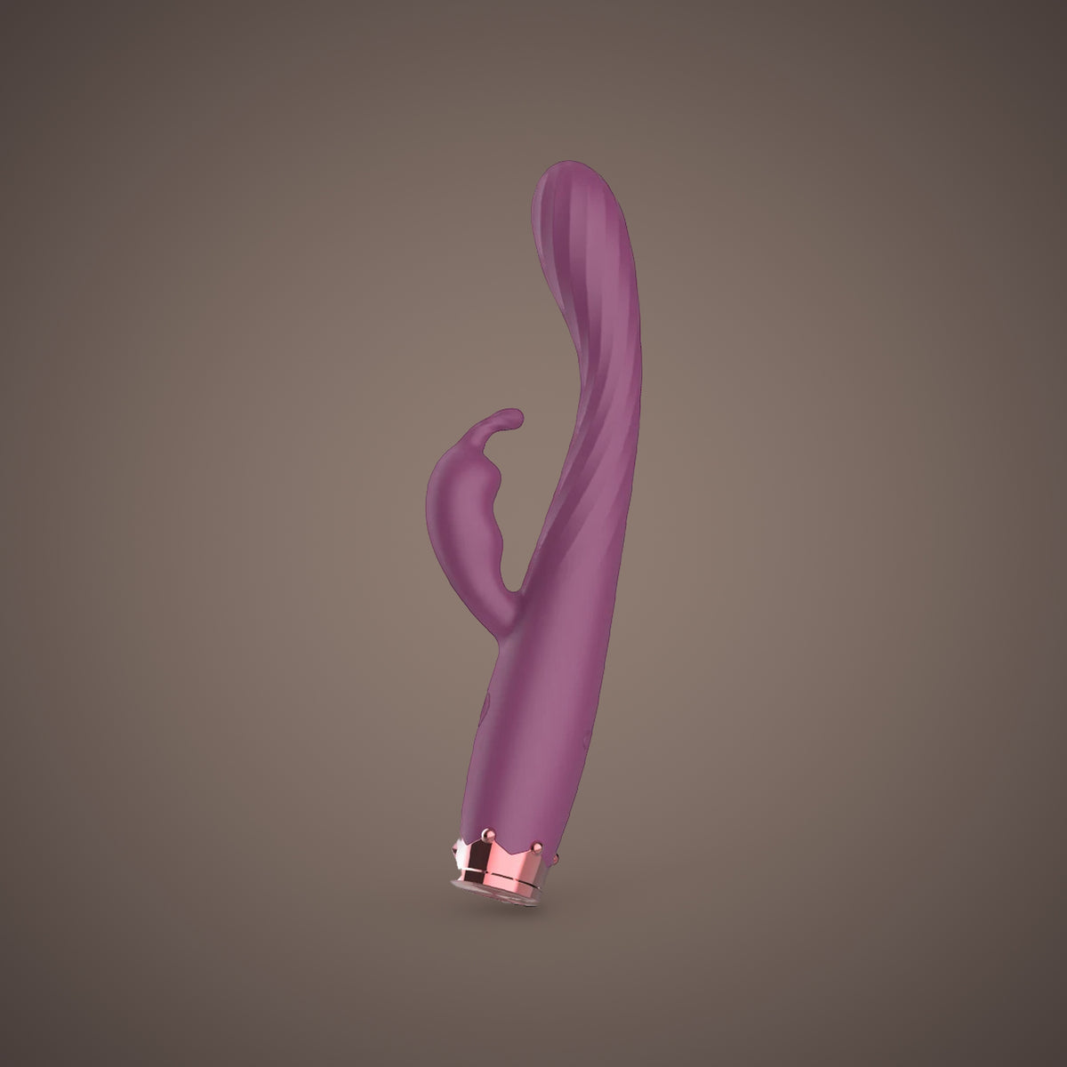 Bunting, slim G-spot rabbit vibrator, front view (Purple)