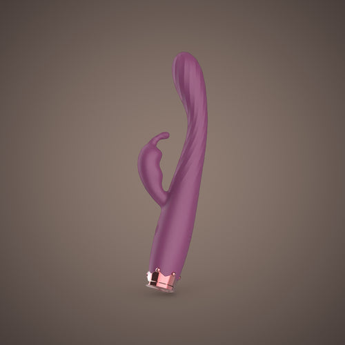 Bunting, slim G-spot rabbit vibrator, front view (Purple)