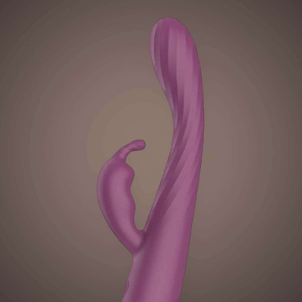 Bunting, slim G-spot rabbit vibrator, close-up of the tip and the outer arm (Purple)