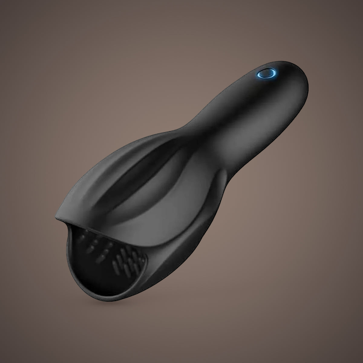 Koel, vibrating glans sleeve, three-quarter view (Black)