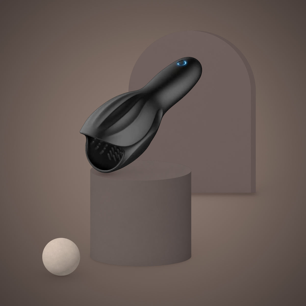 Koel, vibrating glans sleeve, on a ceramic plinth (Black)